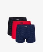 Pánské boxerky ATLANTIC 3Pack - tmavě modré/červené/modré