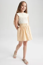 DEFACTO Girl's Cotton Buttoned Skirt