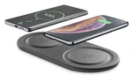 Bezdrátová QI stanice Cellularline Wireless Fast Charger Dual, 2 x 10W, černá