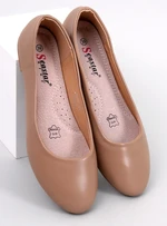 Ballerinas aus Leder Beige