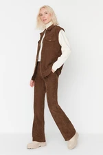 Trendyol Brown Flare High Waist Woven Trousers