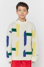 Detský sveter s prímesou vlny Bobo Choses béžová farba