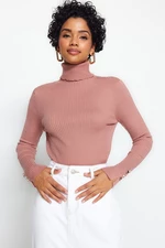 Trendyol Dried Rose Basic Turtleneck Knitwear Sweater