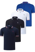 QUAD SET T8594 DEWBERRY MENS T-SHIRT-BLACK-WHITE-NAVY BLUE-SAKS