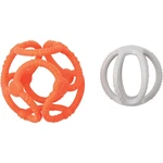 NATTOU Teether Silicone Ball 2 in 1 kousátko Orange / Grey 4 m+ 2 ks