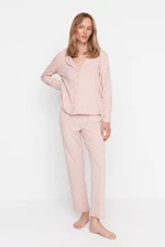 Trendyol Powder Printed Knitted Pajamas Set