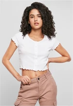 Women's T-shirt with button fastening, white