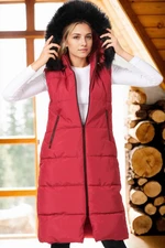 Z6741 DEWBERRY WOMEN'S VEST-LIGHT BURGUNDY