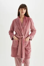 DEFACTO Fall in Love Welsoft Plush Belted Long Dressing Gown