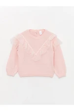 LC Waikiki Crew Neck Long Sleeve Ruffle Detail Baby Girl Knitwear Sweater