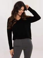 Black reversible sweater with long sleeves