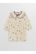 LC Waikiki LCW Baby Collar Long Sleeve Printed Baby Girl Dress