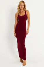 Cool & Sexy Women's Burgundy Adjustable Strap Maxi Dress