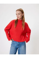 Koton Oversize Knitwear Sweater High Collar Textured Long Sleeve