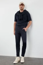 Trendyol Black Slim/Slim Fit Zipper Pocket Sports Sweatpants