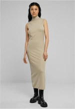 Women's knitted dress Turtleneck sand