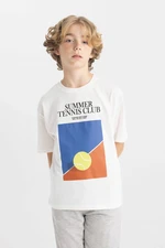 DEFACTO Boy's Oversize Fit Crew Neck Printed Short Sleeve T-Shirt