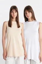 DEFACTO 2-Pack Stand Collar Sleeveless Undershirt Tunic Lining