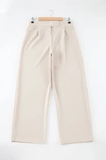 Trendyol Curve Stone Belt Velcro Pleated Wide Leg Knitted Trousers