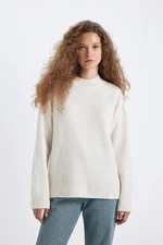 DEFACTO Women's Oversize Fit Wide Fit Half Turtleneck Long Knitwear Sweater