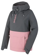 Husky  Nabbi L dk. grey/pink, XS Dámska outdoorová bunda