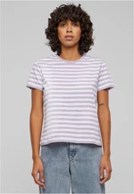 Women's basic striped t-shirt white/purple