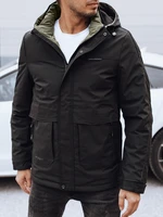 Men's winter jacket with detachable hood black Dstreet