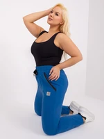 Tmavě modré tepláky plus size velikosti