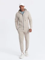 Ombre Men's sweatshirt set unbuttoned sweatshirt + jogger pants