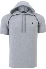 T8570 DEWBERRY HOODED PÁNSKÉ TRIČKO-PLAIN GREY