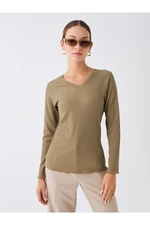 LC Waikiki V-Neck Plain Long Sleeve Women's Blouse