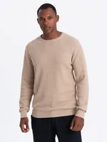 Ombre Men's mélange structured knit sweater - sand