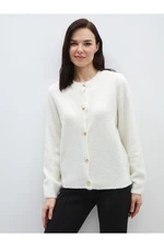 LC Waikiki Crew Neck Plain Long Sleeve Women's Knitwear Cardigan