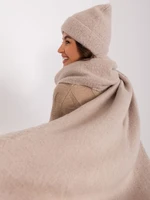 Dark beige warm women's scarf