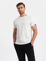 Ombre BASIC men's t-shirt with decorative pilling effect - cream