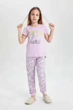 DEFACTO Girls' Looney Tunes Short Sleeve Pajamas Set