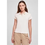 Women's White Sand Rib Polo T-Shirt