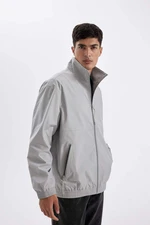 DEFACTO Stand Collar Coat Jacket Zippered Pocket Seasonal Lightweight