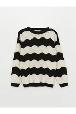 LC Waikiki Crew Neck Striped Long Sleeve Girls' Knitwear Sweater