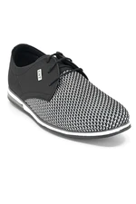 Riccon Men's Black Knitted Casual Shoes