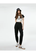 Koton Cargo Jogger Trousers Chain Detail High Waist Cotton