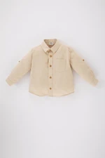 DEFACTO Baby Boy Poplin Basic Long Sleeve Shirt