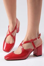 Mio Gusto Catalina Red Women's Open Back Boots and Heels.