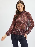 Orsay Women's Patterned Burgundy Blouse - Women