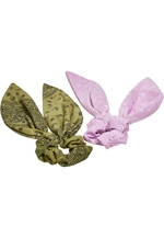 Scarf badges with XXL bow 2-pack khaki/light lilac