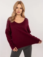 Burgundy women's oversize sweater