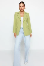 Trendyol Pistachio Green Regular Lined Double Breasted Closure Woven Blazer Jacket