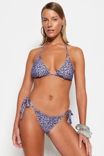 Trendyol Animal Print Tunnel Triangle Bikini Top