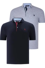 DUAL SET T8582 DEWBERRY MENS T-SHIRT-NAVY BLUE - GREY