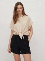 Beige Tie shirt VILA Mandy - Ladies